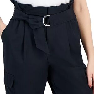 Bar III D Ring Belted Black High Rise Cargo Pants. Size: Small